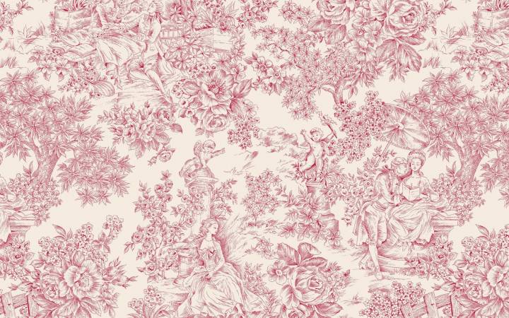 Tovaglia Toile de Jouy Rossa