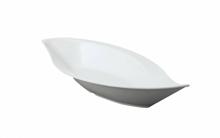 Vassoio Melaminico a Foglia Bianco cm.50x24 h.cm.7,5