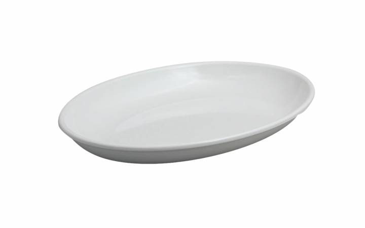 Vassoio Melaminico Ovale Bianco cm.40x29 h.cm.5,5