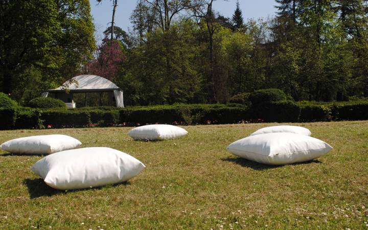 Pouf Cuscinone Quadrato Bianco